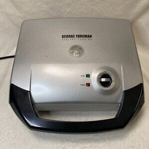 George Foreman Nonstick Electric Grill & Panini Press WORKING TESTED